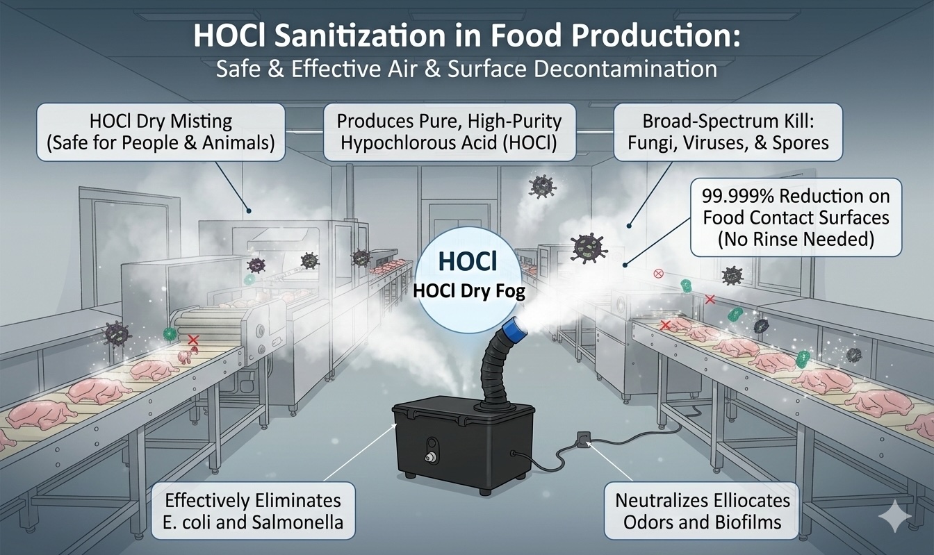 HOCl Graphic in Food Production