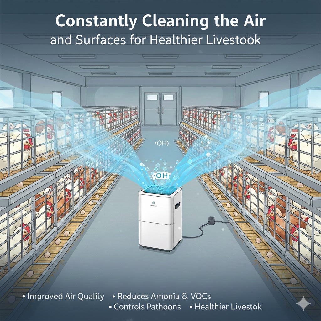 Hydroxyl Generator in Egg Poultry Graphic